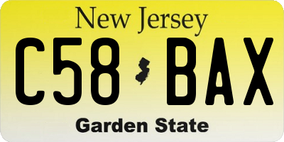 NJ license plate C58BAX