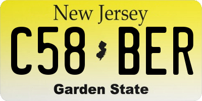 NJ license plate C58BER