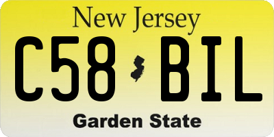 NJ license plate C58BIL