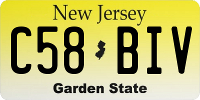 NJ license plate C58BIV