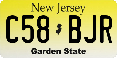 NJ license plate C58BJR