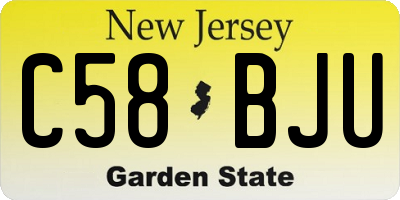 NJ license plate C58BJU
