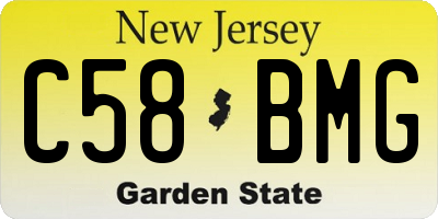 NJ license plate C58BMG