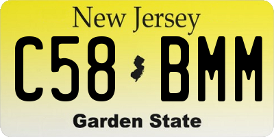 NJ license plate C58BMM