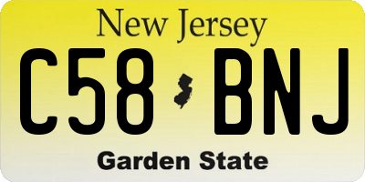 NJ license plate C58BNJ