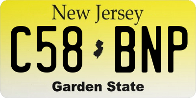 NJ license plate C58BNP