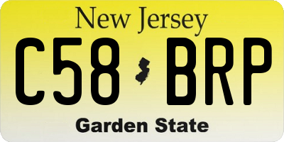 NJ license plate C58BRP