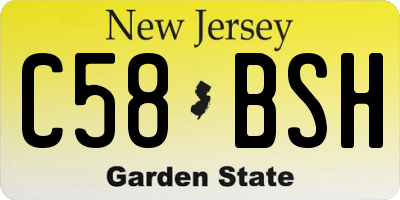 NJ license plate C58BSH