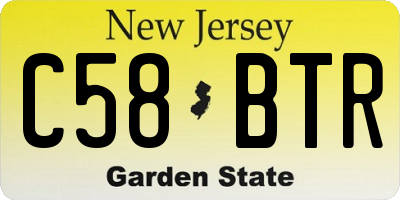NJ license plate C58BTR