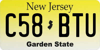 NJ license plate C58BTU