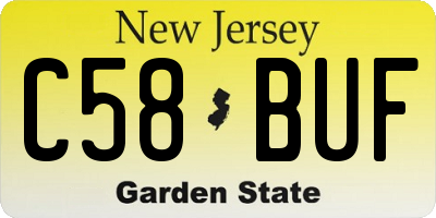 NJ license plate C58BUF