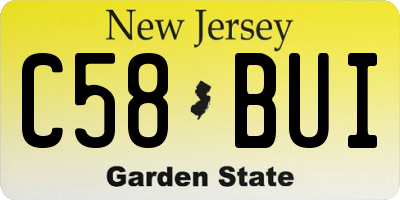 NJ license plate C58BUI