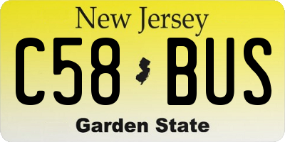 NJ license plate C58BUS