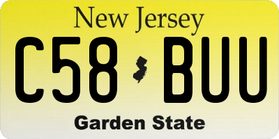 NJ license plate C58BUU