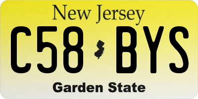 NJ license plate C58BYS