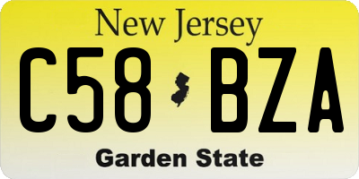 NJ license plate C58BZA