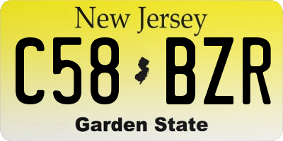 NJ license plate C58BZR
