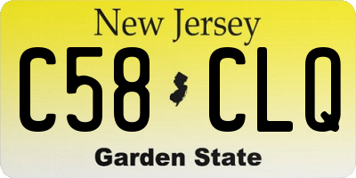 NJ license plate C58CLQ