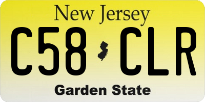 NJ license plate C58CLR
