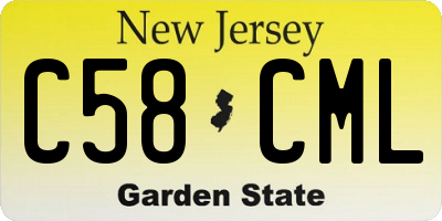 NJ license plate C58CML