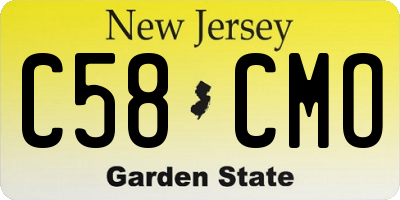 NJ license plate C58CMO