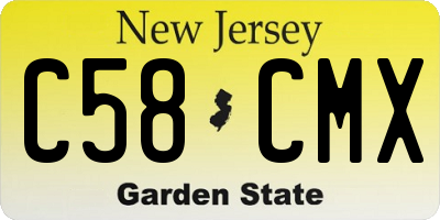 NJ license plate C58CMX