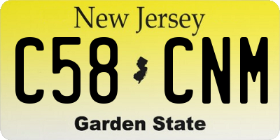 NJ license plate C58CNM