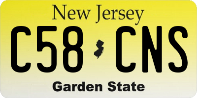 NJ license plate C58CNS