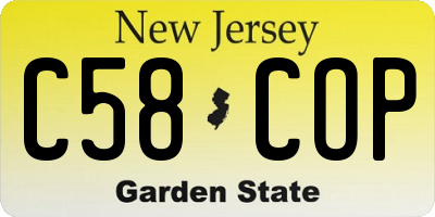 NJ license plate C58COP