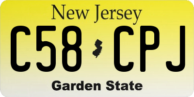 NJ license plate C58CPJ