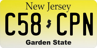 NJ license plate C58CPN