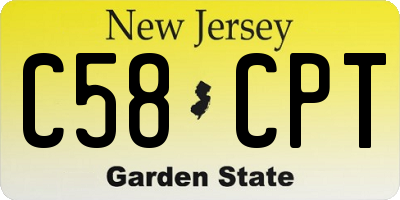 NJ license plate C58CPT