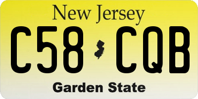 NJ license plate C58CQB