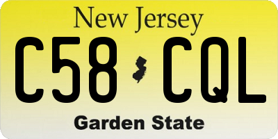 NJ license plate C58CQL