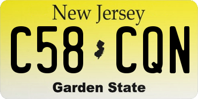 NJ license plate C58CQN