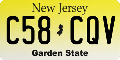NJ license plate C58CQV