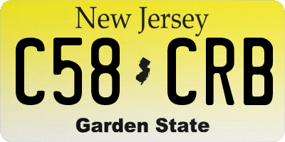 NJ license plate C58CRB