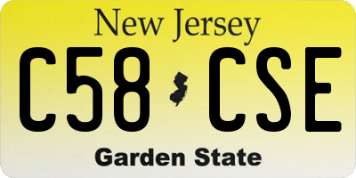 NJ license plate C58CSE