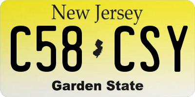 NJ license plate C58CSY