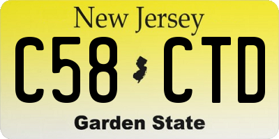 NJ license plate C58CTD