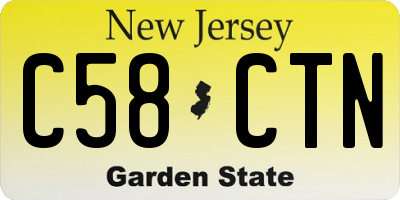 NJ license plate C58CTN