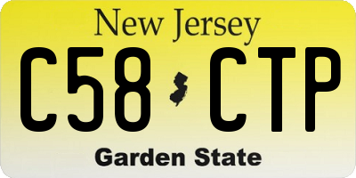 NJ license plate C58CTP