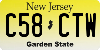 NJ license plate C58CTW