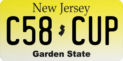 NJ license plate C58CUP