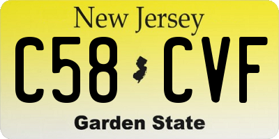 NJ license plate C58CVF