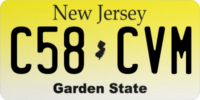 NJ license plate C58CVM