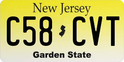 NJ license plate C58CVT
