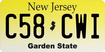 NJ license plate C58CWI