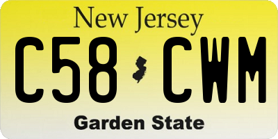 NJ license plate C58CWM