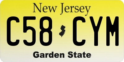 NJ license plate C58CYM